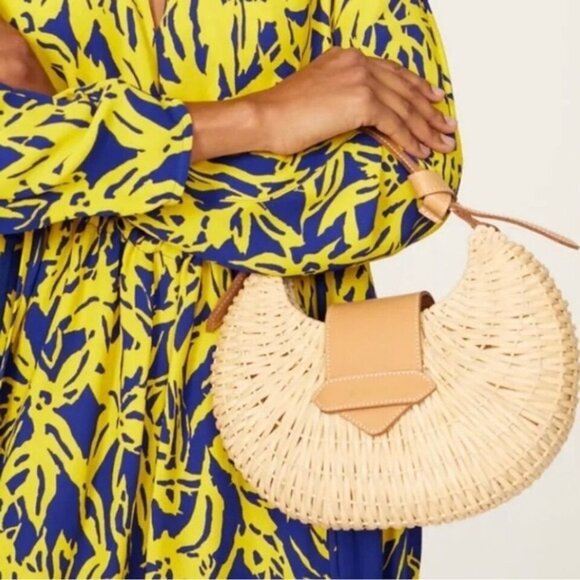 ANTHROPOLOGIE Poolside Croissant Satchel In Brown - Picture 5 of 16